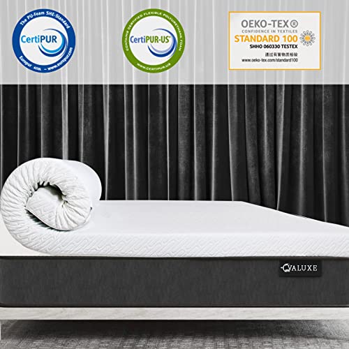 VALUXE 3-Inch Gel Memory Foam Mattress Topper - Twin XL Cooling Bed Pad