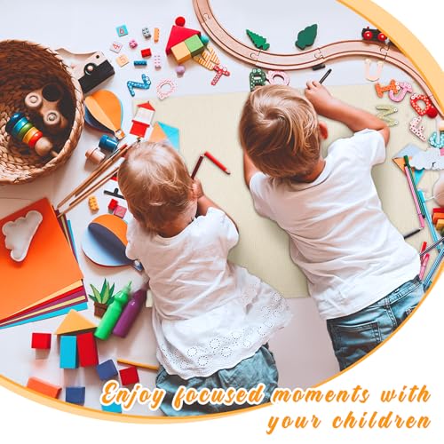 6-Piece Montessori Cotton Working Mats for Classroom and Playroom - Beige