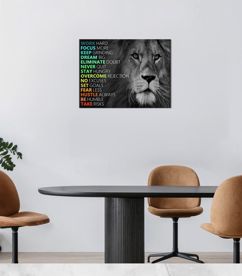WYJDFART Motivational Lion Canvas Wall Art 18x24 Inches A-ONE-17 Home Decor