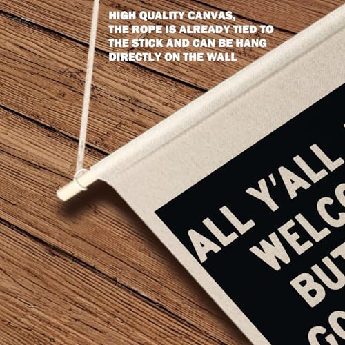All Are Welcome Hanging Wall Canvas Banner Pennant Flag Art Decor