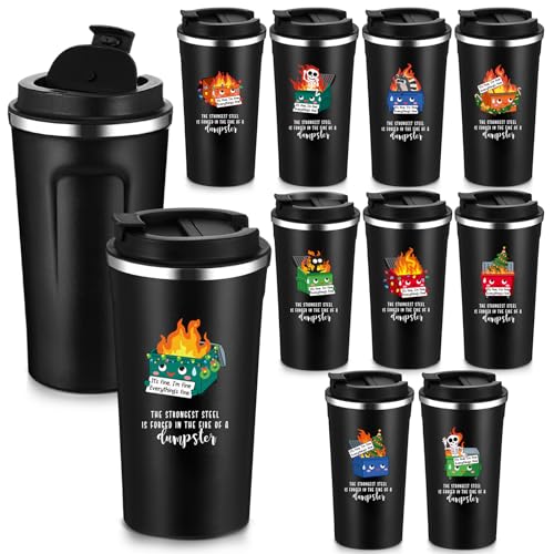 Xmas Skylety 10 Pcs Funny Dumpster Fire Response Tumblers 17oz for Office Gifts