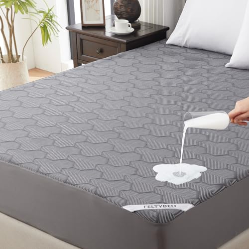 FELTYBED Queen Waterproof Bamboo Mattress Protector - Deep Pocket Cover