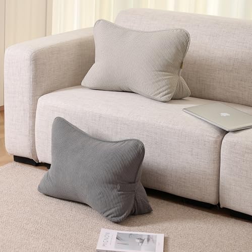 Corduroy Lumbar Support Pillow for Sofa & Bed - Ergonomic Triangle Cushion