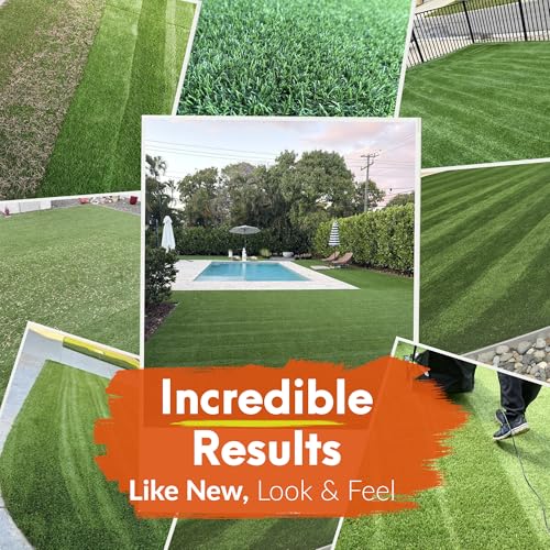 Electric Artificial Grass Sweeper, 15-Inch Turf Broom with 11-Gallon Bag