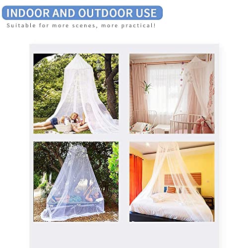 Hanging Bed Mosquito Net Canopy with Lace Detail - Fits Single to King Beds