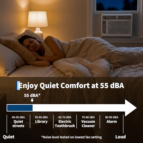 6000 BTU Window Air Conditioner for Rooms up to 250 Sq Ft with Remote Control