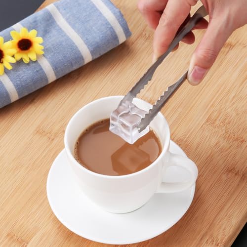 Stainless Steel Ice Scoop & Tongs Serving Set - 10 Pieces for Bars & Catering