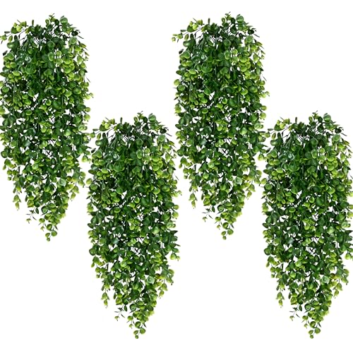 4 Pack Artificial Hanging Plants 2.7FT UV Resistant Faux Ivy Vines