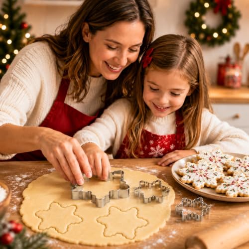 Keepatyart Stainless Steel Christmas Cookie Cutters Set Snowflake B 3 Sizes