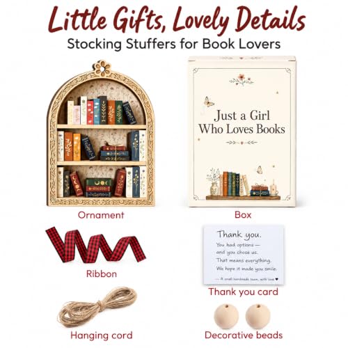 Book Ornament for Christmas Tree - Book Lover Gift, Library Themed
