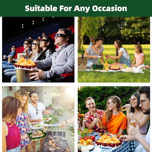 Christmas Snowflake Paper Food Trays Pack of 50 - 2Lb Capacity, Plaid Design