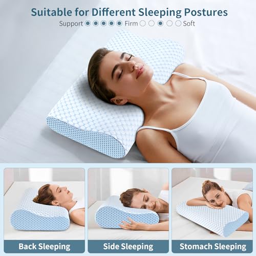 Ergonomic Cervical Pillow for Neck Pain Relief - Adjustable Memory Foam