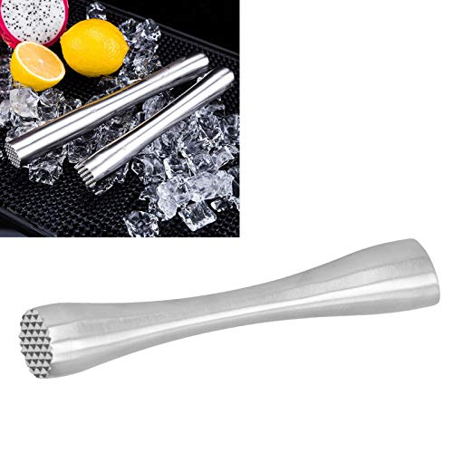 8-Inch Stainless Steel Cocktail Muddler - Heavy Duty Bar Tool for Fruit & Ice Crushing
