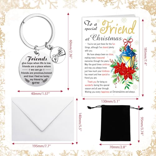Christmas Friends Card & Stainless Steel Friend Keyring Set