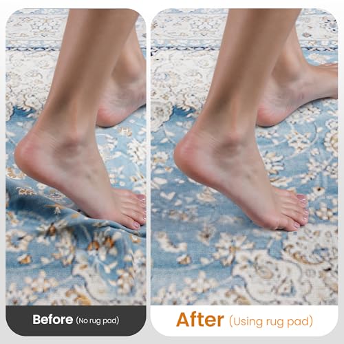 Non-Slip Rug Pad Gripper 8x10 Ft - Thick Cushioned Mat for Hardwood Floors