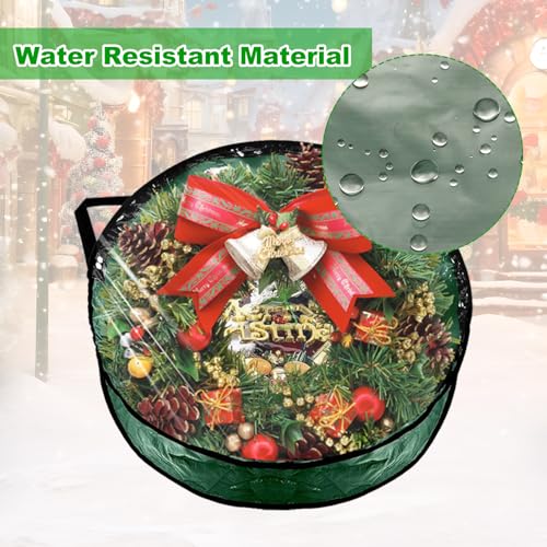 6-Pack 24-Inch Christmas Wreath Storage Container Bags with Clear Window