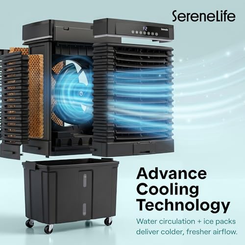 Portable Evaporative Swamp Cooler 3200 CFM 50L Water Tank with Wi-Fi