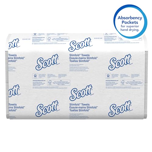 Slimfold Paper Towels, Bulk Case of 24 Packs (2,160 Sheets) - White