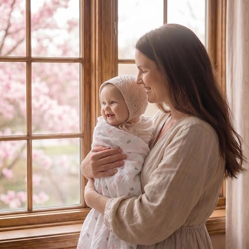 GLLQUEN BABY Muslin Swaddle Blankets 6-Pack - Soft Cotton Receiving Blankets