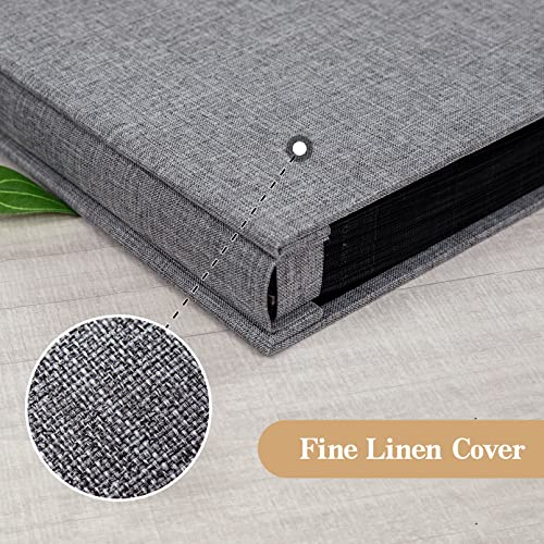 Large Capacity 4x6 Photo Album, 1000 Pockets, Gray Linen Cover