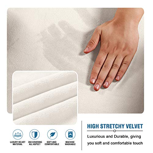 Stretch Futon Cover Slipcover for Armless Sofa - Ivory