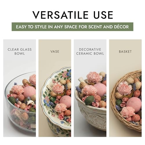 Scented Floral Potpourri Bowl Filler, Rose & Lavender Fragrance, 2-Quart Bag