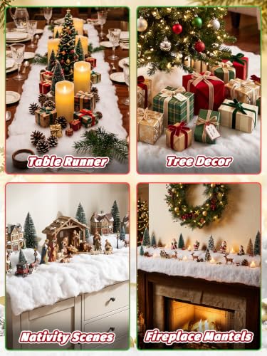 Cosweet 3 Pack 3'x8' Artificial Snow Blankets for Christmas Village - Variation 3