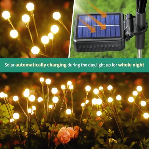 Vignuto Solar Outdoor Waterproof Firefly String Lights 10 Pack - Garden & Patio Decor