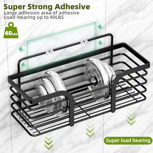 3-Piece Stainless Steel Shower Organizer Set with Soap Holder and Hooks