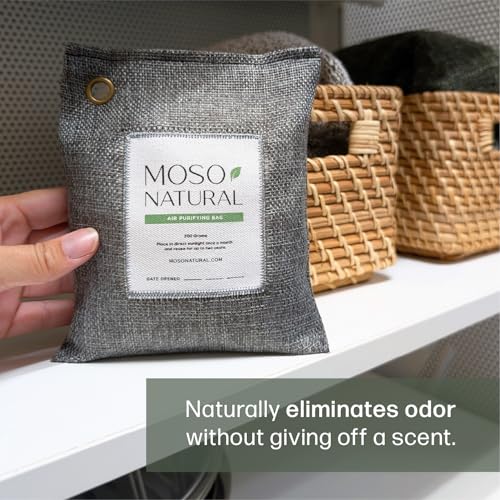 Bamboo Charcoal Air Purifying Bag 200g - Reusable Odor & Moisture Absorber