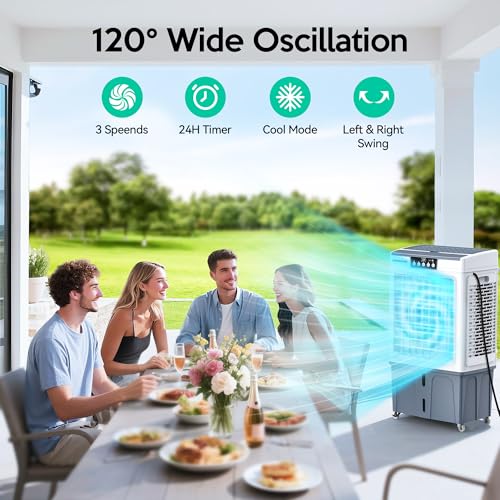 Evaporative Air Cooler 3500CFM 12-Gallon Portable Swamp Cooler with Remote