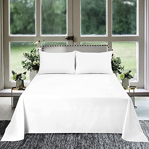 California King Flat Sheet, 800 Thread Count 100% Egyptian Cotton, White