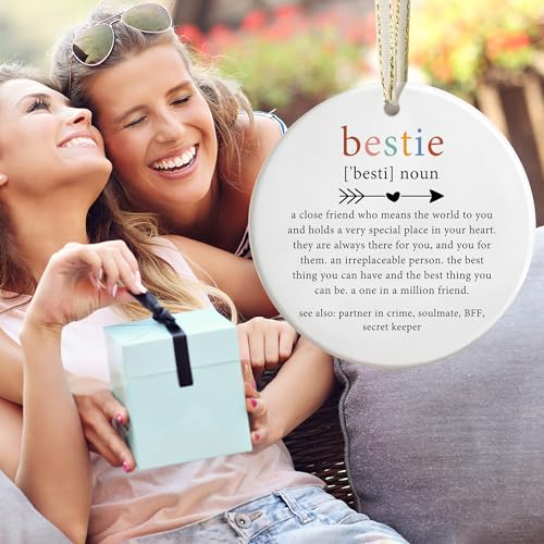 Bestie Friendship Christmas Ornament - Personalized Best Friend Gift for Women - Holiday Keepsake