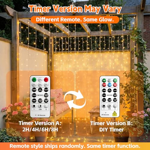 SINAMER LED Curtain String Lights 6.6x6.6ft USB Warm White