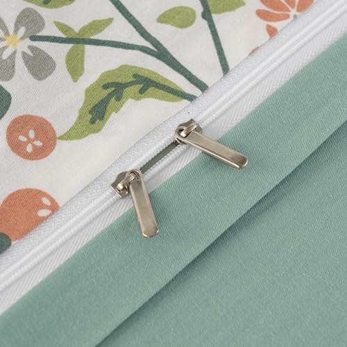 Floral Twin Duvet Cover Set - 100% Microfiber with Zipper Closure