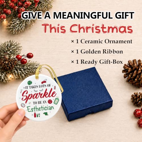 Esthetician Christmas Ornament - 2026 Gift for Women, Ceramic Keepsake