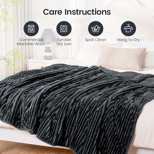 Sherpa Fleece Weighted Blanket 15lbs - Soft & Cozy 48"x72"