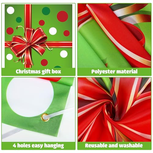 Christmas Door Cover Xmas Gift Box Banner Indoor Outdoor Holiday Decor 70.9"