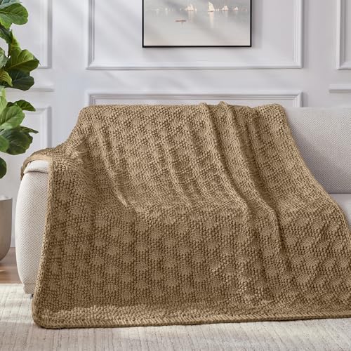 Chunky Knit Weighted Blanket 60''x80'' 20lbs - Breathable & Stylish