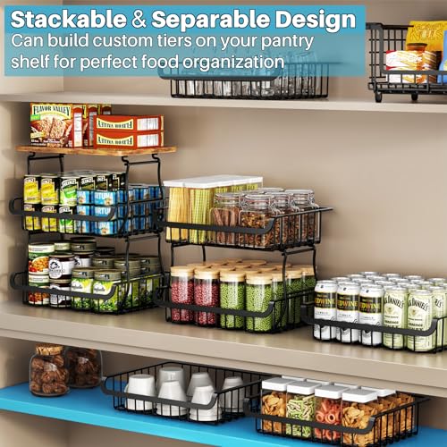 4-Tier Stackable Metal Rolling Fruit and Vegetable Storage Basket Cart