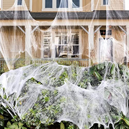 Super Stretch Halloween Spider Web Decorations with 30 Fake Spiders