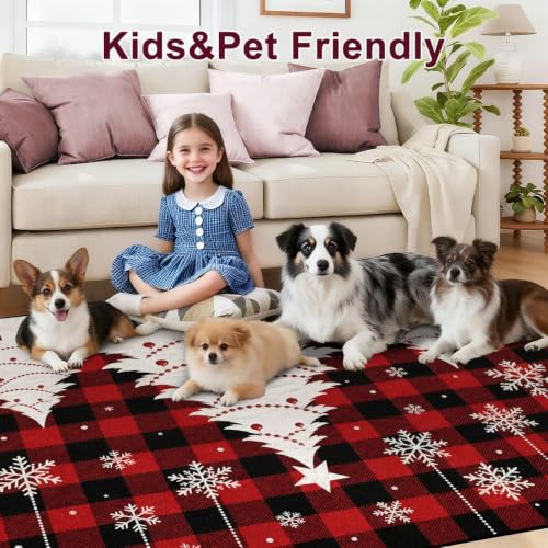 Christmas 5' x 7' Washable Non-Slip Living Room Rug - CERYUEE