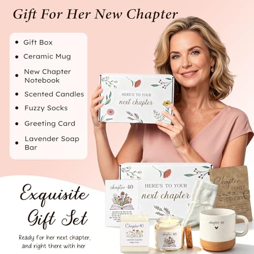 Giftota 40th Birthday Gifts for Women - Chapter 40 Celebration Set, Unique 40 Year Old Gift for Her