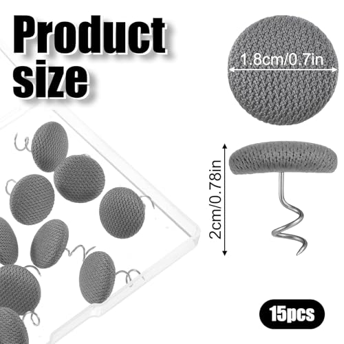 15 Grey Bed Skirt Twist Pins - Durable Fabric Fasteners for Upholstery