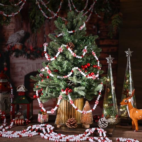 Gerrii 108 Ft Christmas Candy Cane Garland - Holiday Decorative String