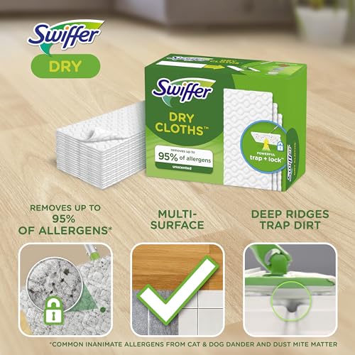 Unscented Dry Sweeping Cloth Refills for Multi-Surface Floor Cleaning, 52 Ct