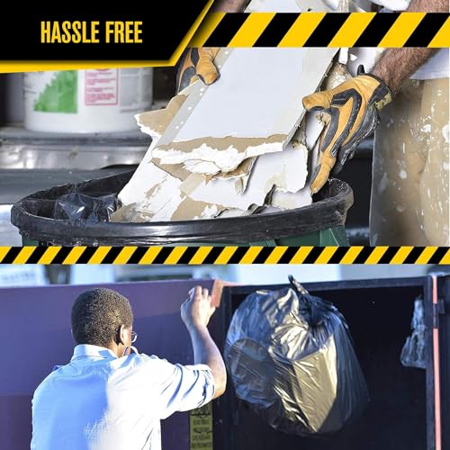 42 Gallon Heavy Duty Contractor Trash Bags - 3 Mil Thick, 20 Pack