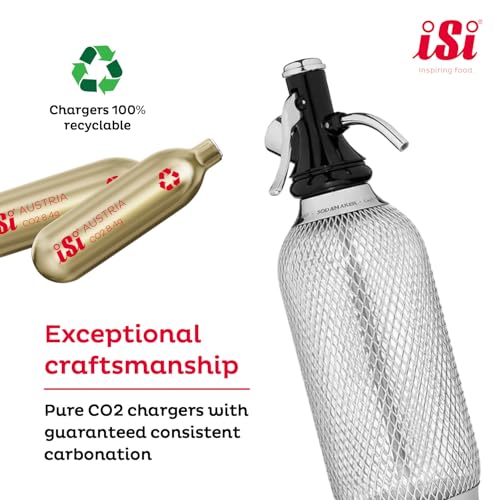 CO2 Soda Chargers for Soda Siphons, 8.4g Recyclable Steel, 10 Pack