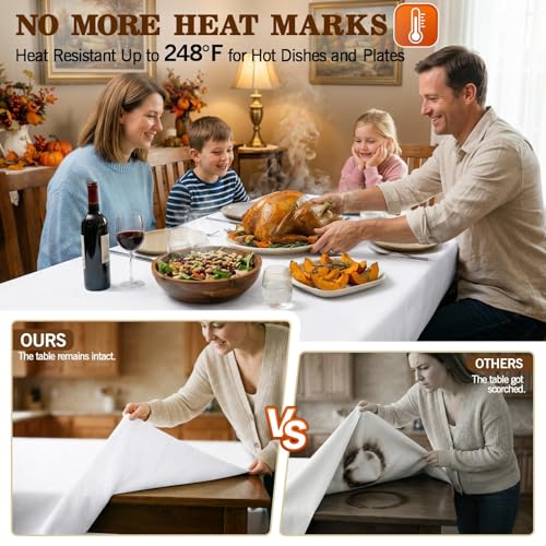 Heavy Duty Waterproof Vinyl Table Protector with Flannel Backing 72x54