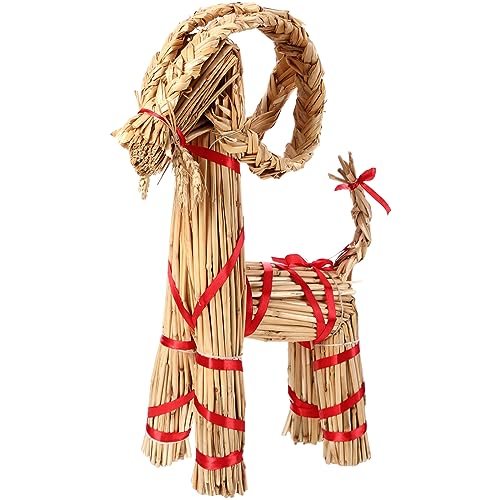 Gerrii Christmas Straw Goat Scandinavian Yule Goat 17.7 Inch - Traditional Holiday Decor